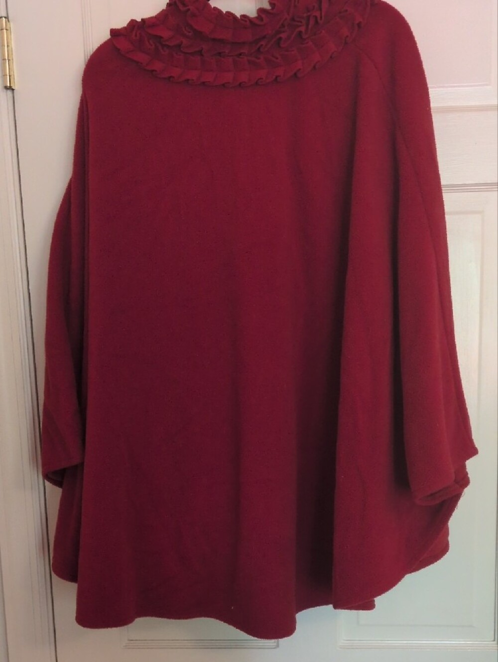 Midnight Velvet Red Ruffle-Trim Open Cardigan - Picture 7 of 7
